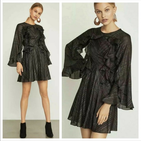 BCBGMAXAZRIA Crew Neck Stripes A-line Nylon dress - Picture 7 of 7